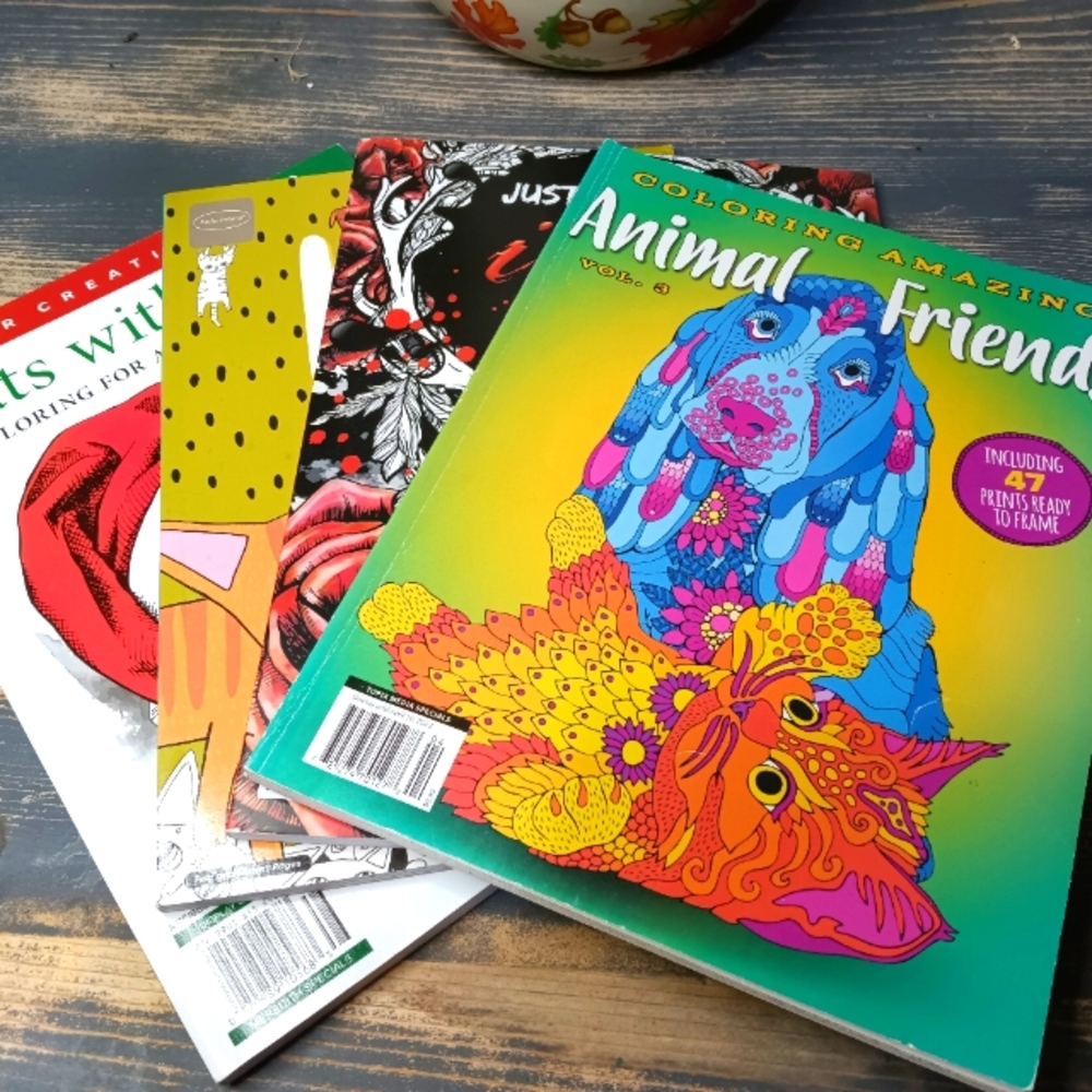 Set of 6 Adult Coloring Books -